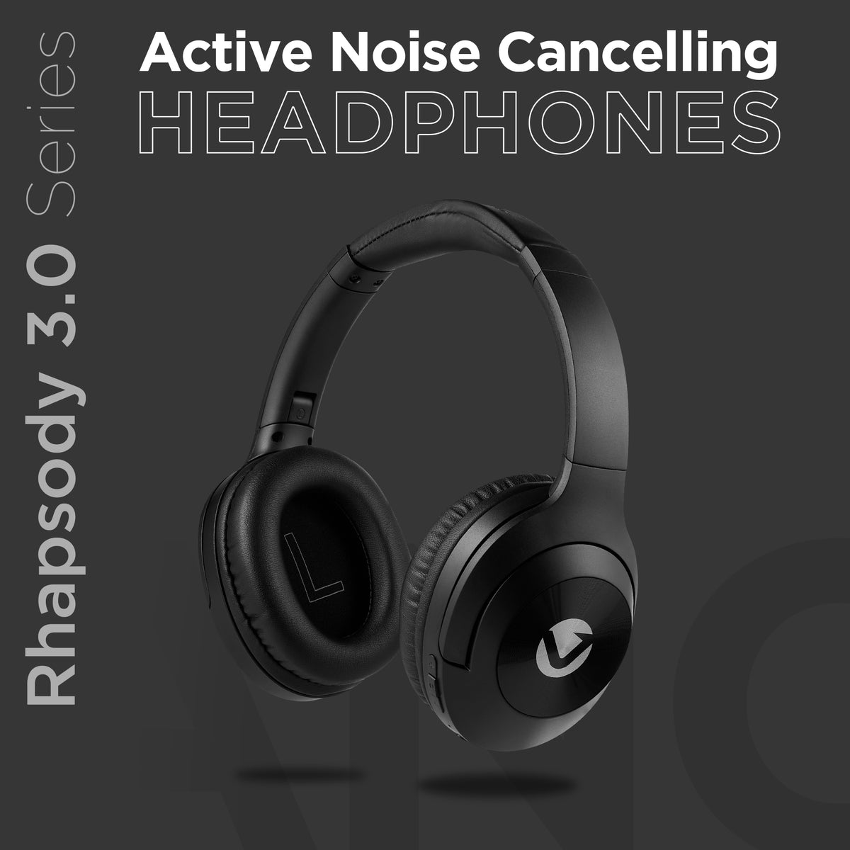 Volkano Rhapsody 3.0 Series Active Noise Cancelling BT Headphones - Black